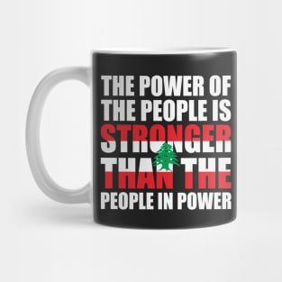 Lebanon The Power of The People Solidarity Lebanese Flag Design - wht Mug